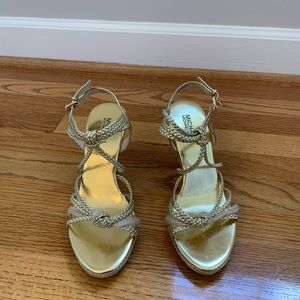 Gold michael Kors wedges